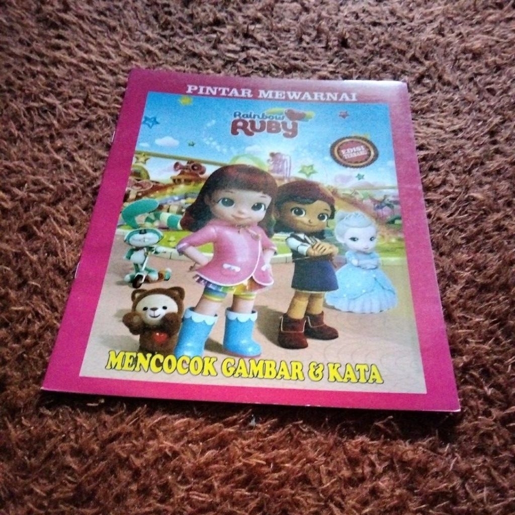 Buku mewarnai seri RAINBOW RUBY mencocok gambar dan kata