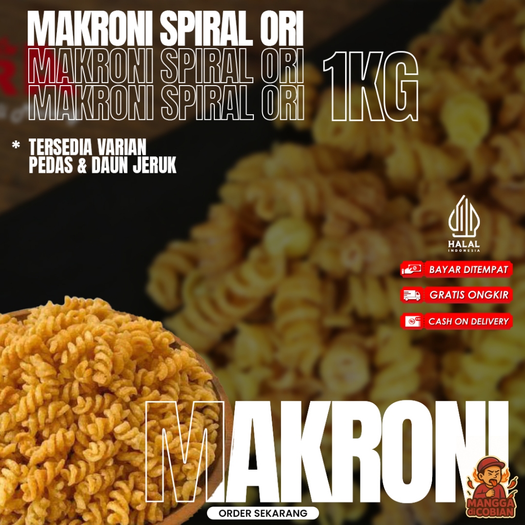 

(1KG) MAKRONI SPIRAL VIRAL ORIGINAL MANGGAdiCOBIAN