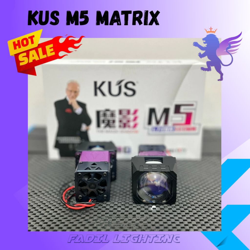 LAMPU HEALDLAMP Matrix KUS M5 1.5 Inch double emitter semi laser 50W 60W blue lens projector matrix 