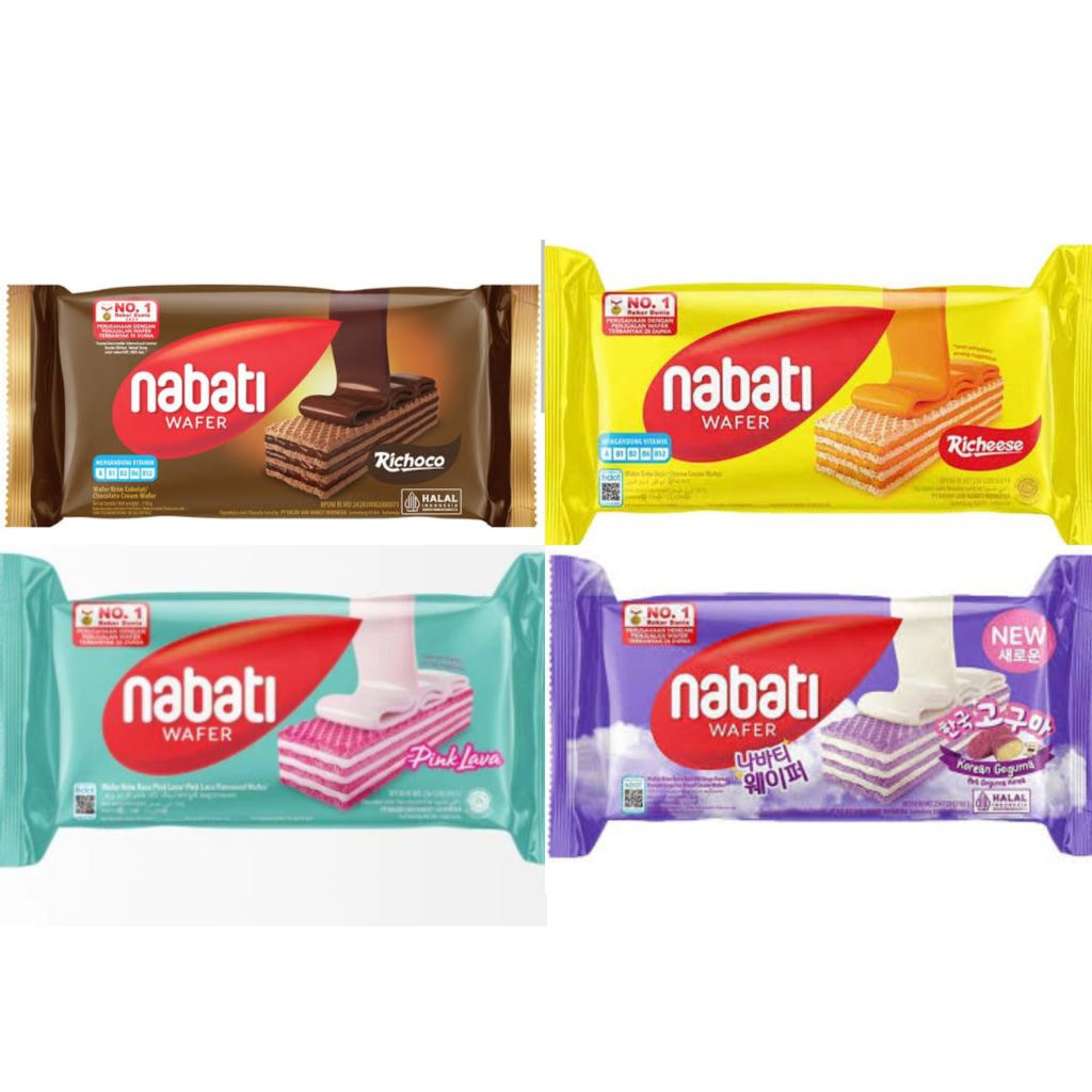 

Nabati Richeese Richoco Aneka wafer keju cokelat pink lava cheese goguma korea