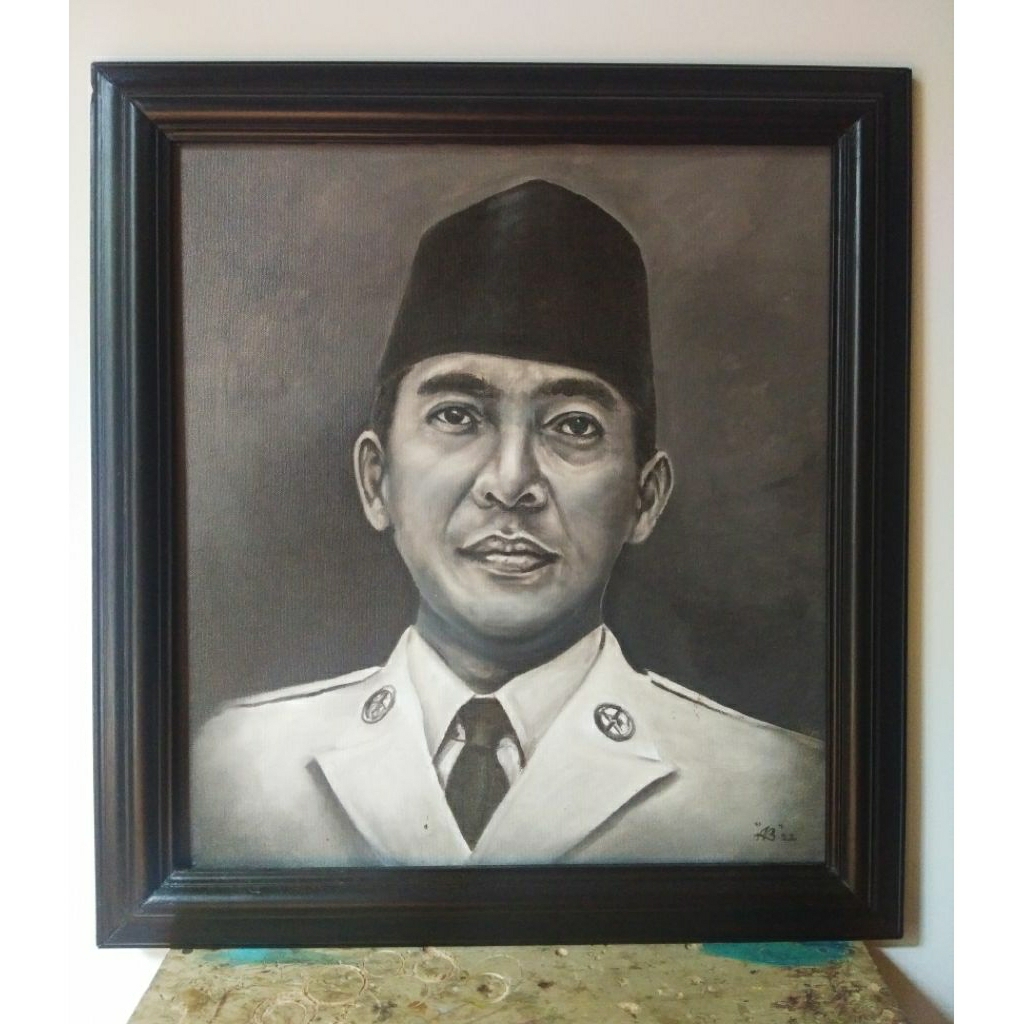 Lukisan Pak Karno, Lukisan Bung Karno, Lukisan Pahlawan, Lukisan Tokoh, Lukis Wajah, Lukisan Asli Ma