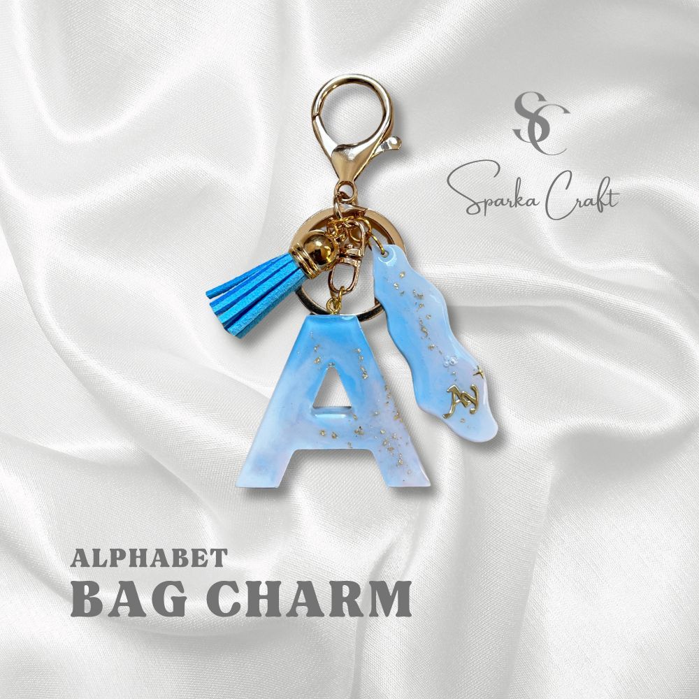 Alphabet Bag Charm Marble