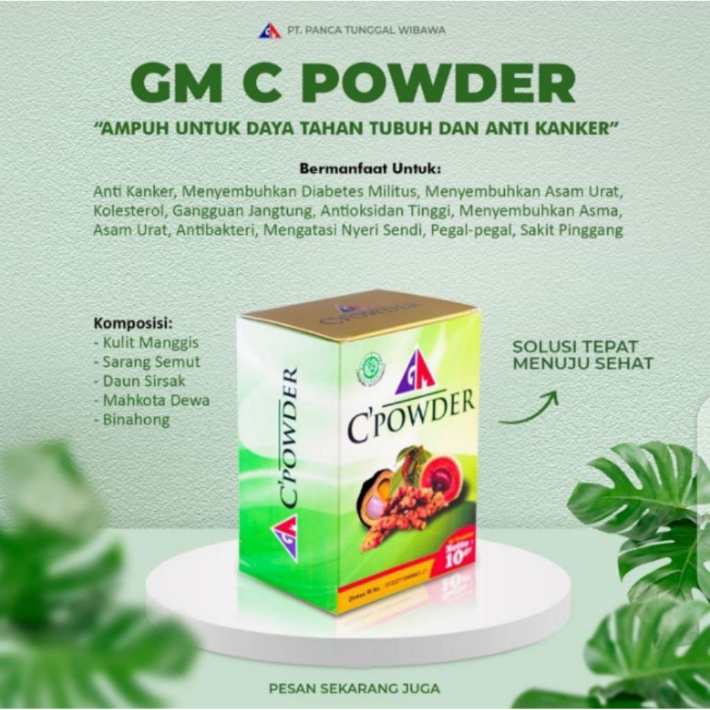 

c powder gm/herbal colesterol/asam urat
