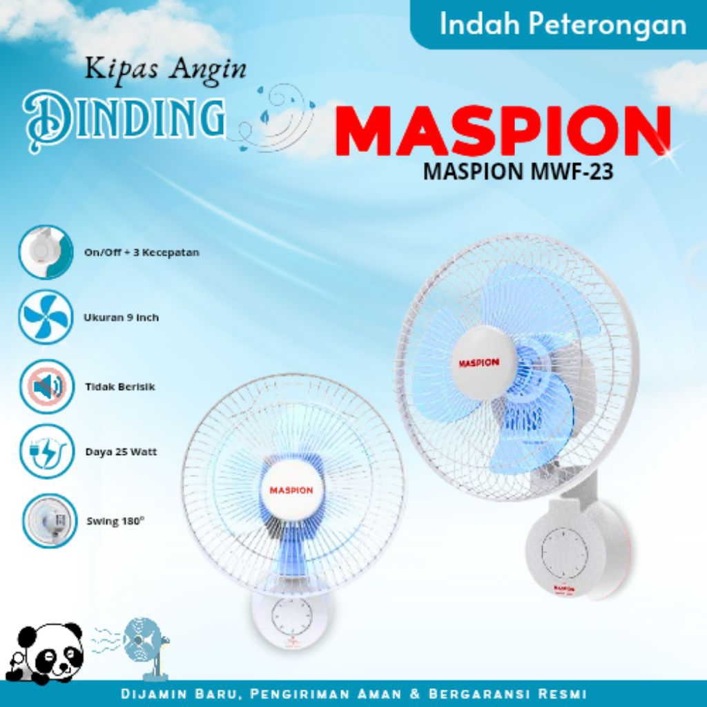KIPAS ANGIN DINDING MASPION MWF-23/KIPAS ANGIN TEMPEL DINDING/WALL FAN MURAH MASPION