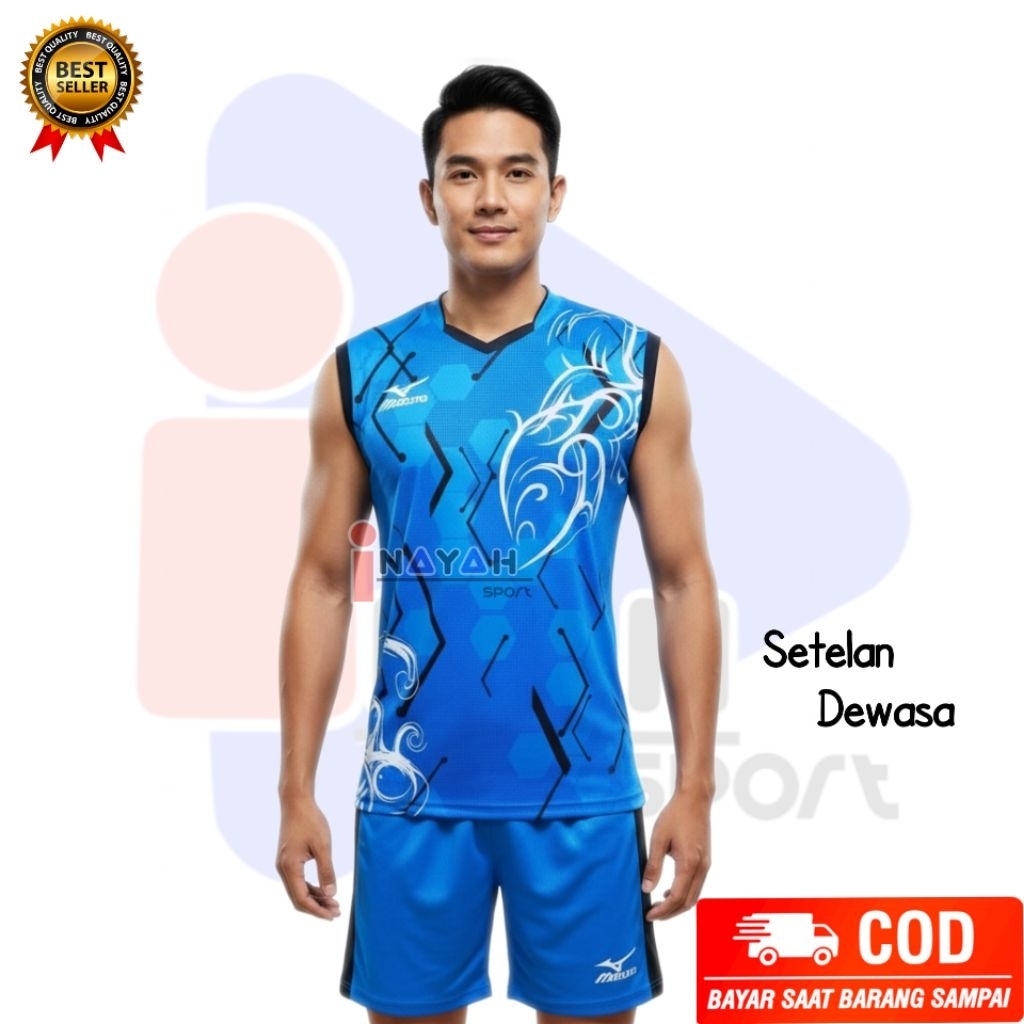 Baju Olahraga Pria dan Wanita Motif Singlet, Jersey Voli,Basket,Badminton,Futsal