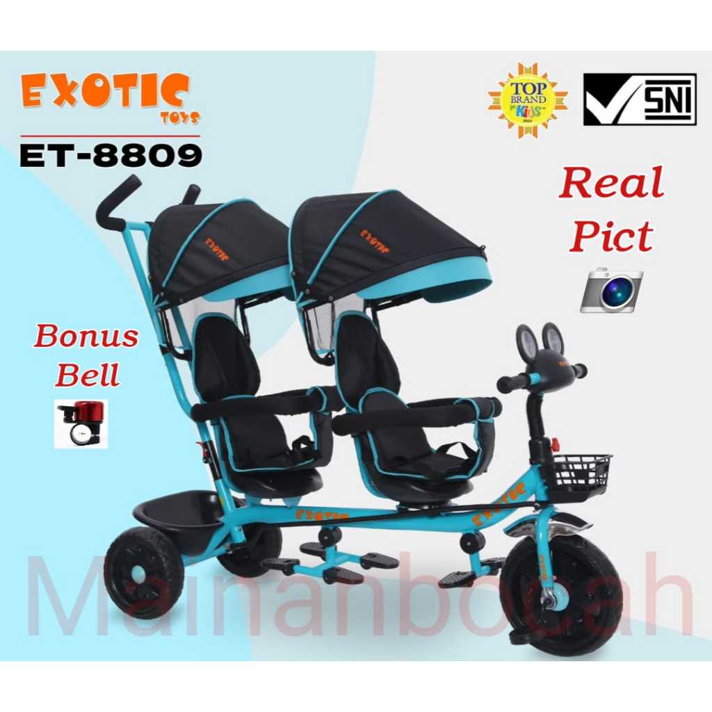 Sepeda Roda Tiga Kembar Exotic ET 8809 Roda Tiga Kembar 8809 Exotic Twins