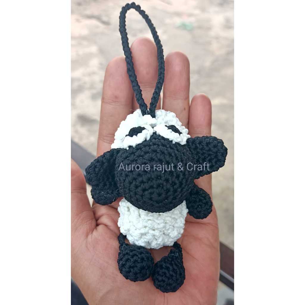 Gantungan Kunci rajut/bag charm/shaun the sheep/gantungan kunci rajut/sheep