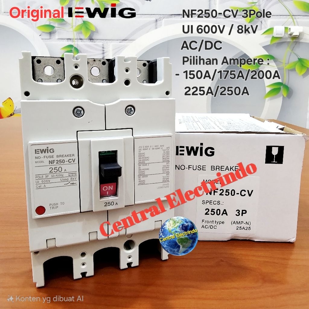 NEW MCCB EWIG NF250-CV EWIG 150A/175A/200A/225A/250A 3Pole AC/DC