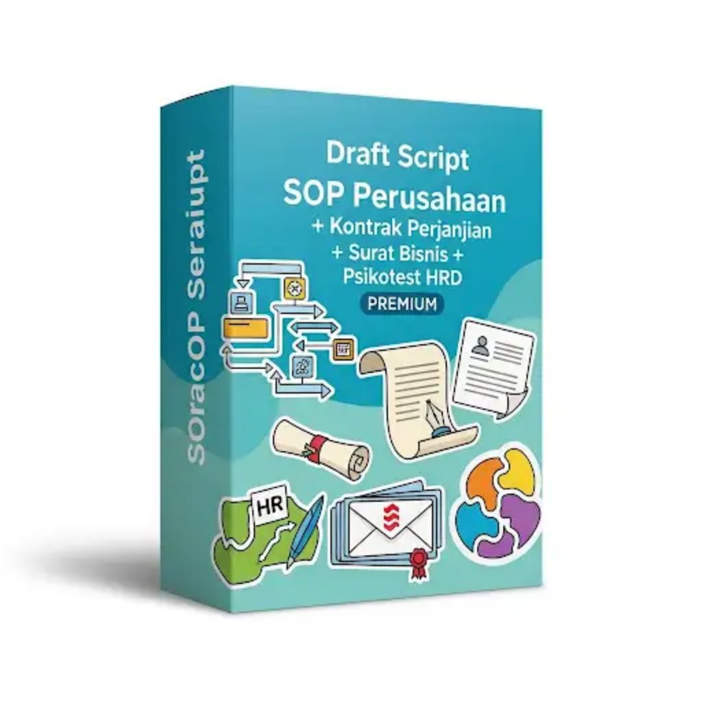Draft Script SOP Perusahaan +Kontrak Perjanjian+ Surat Bisnis + Psikotest HRD PREMIUM