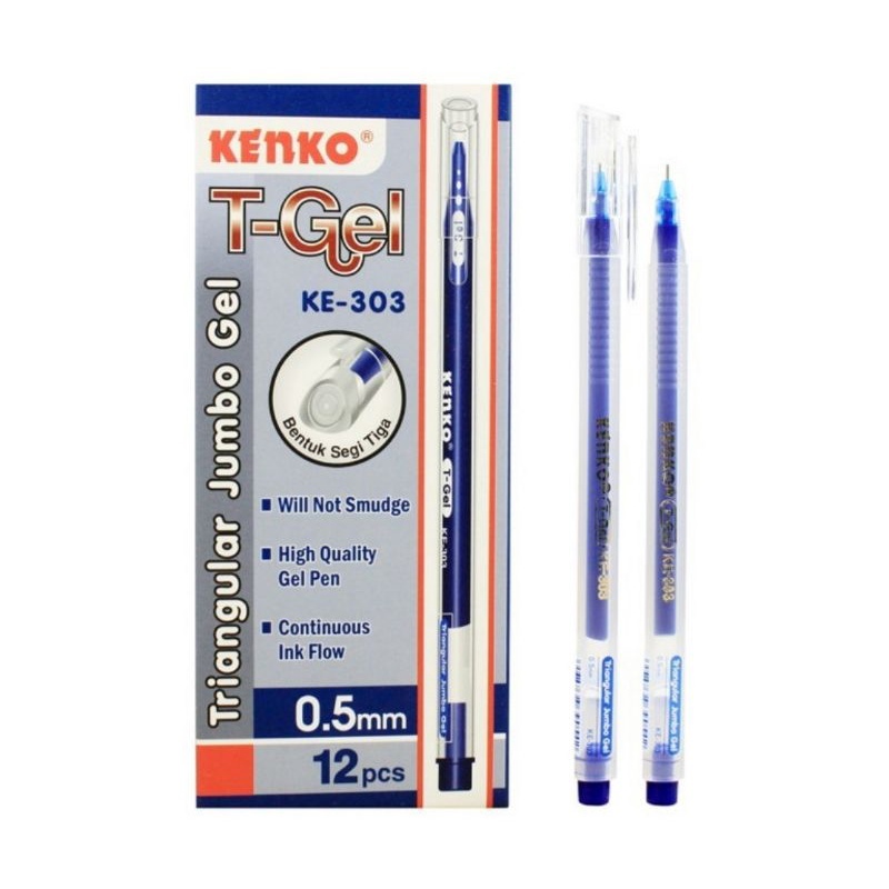 BOLPOIN GEL KENKO KE-303 BIRU