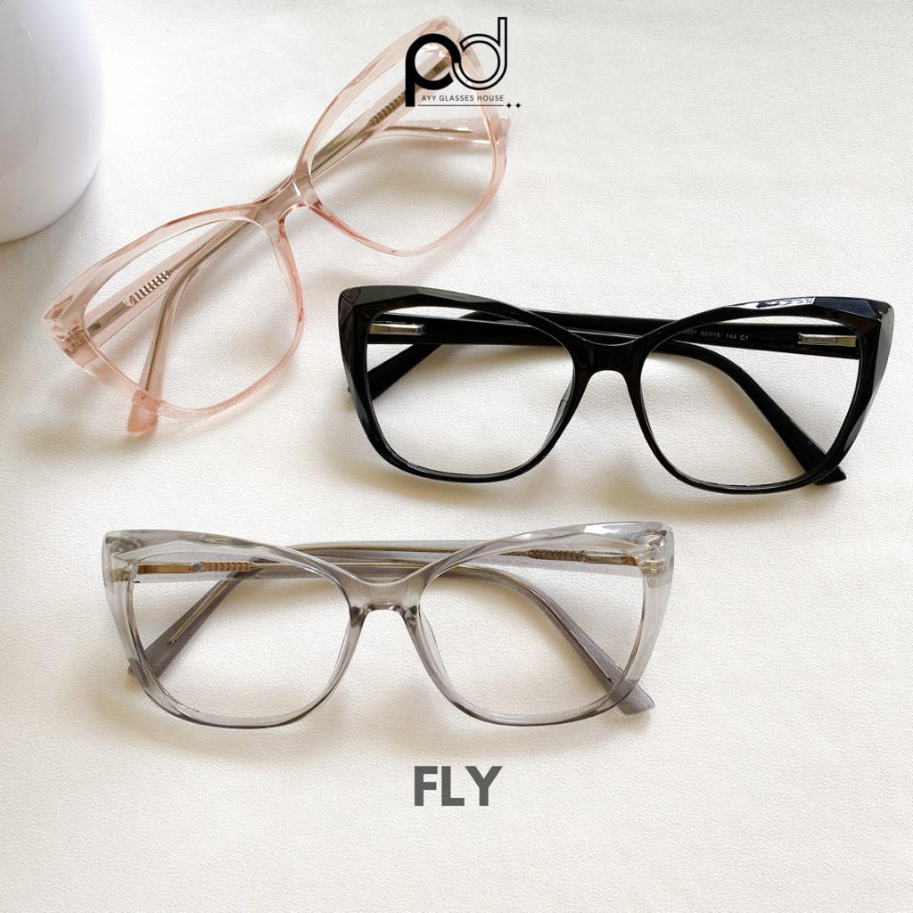AYY GLASSES - Frame Fly kacamata kotak cat eye /kacamat viral/kacamata kotak