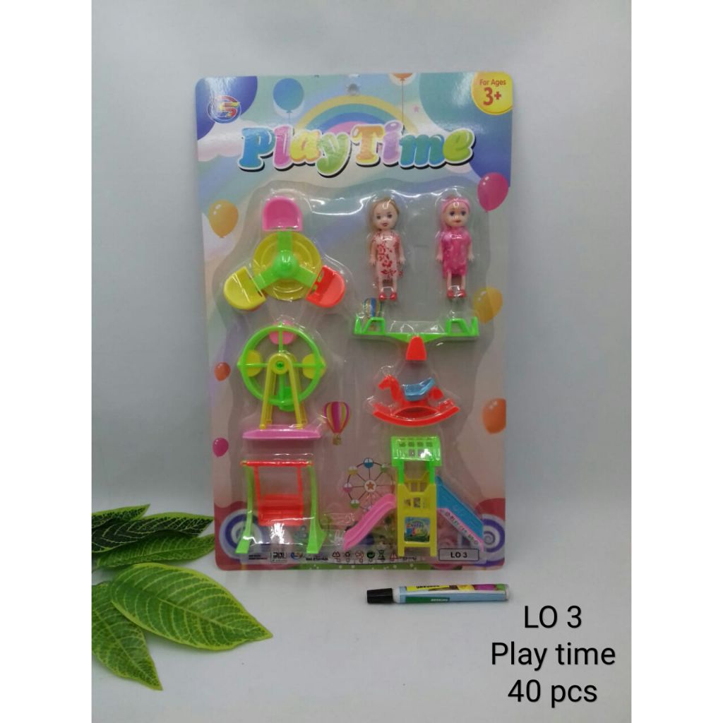 PLAY TIME LO 3 MAINAN ANAK TAMAN BERMAIN 6 MAINAN + 2 BONEKA