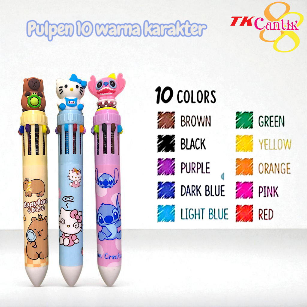 

Pulpen 10 Warna Karakter - Pen Mekanik 10 in 1 - Mechanical Ballpoint Multicolour