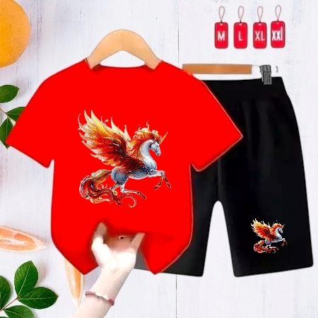 Setelan Anak Imlek Baju 2In1 Pria Wanita 2026 Shio Kuda Shanghai Baqu Celana Imblek Atasan Bawahan C