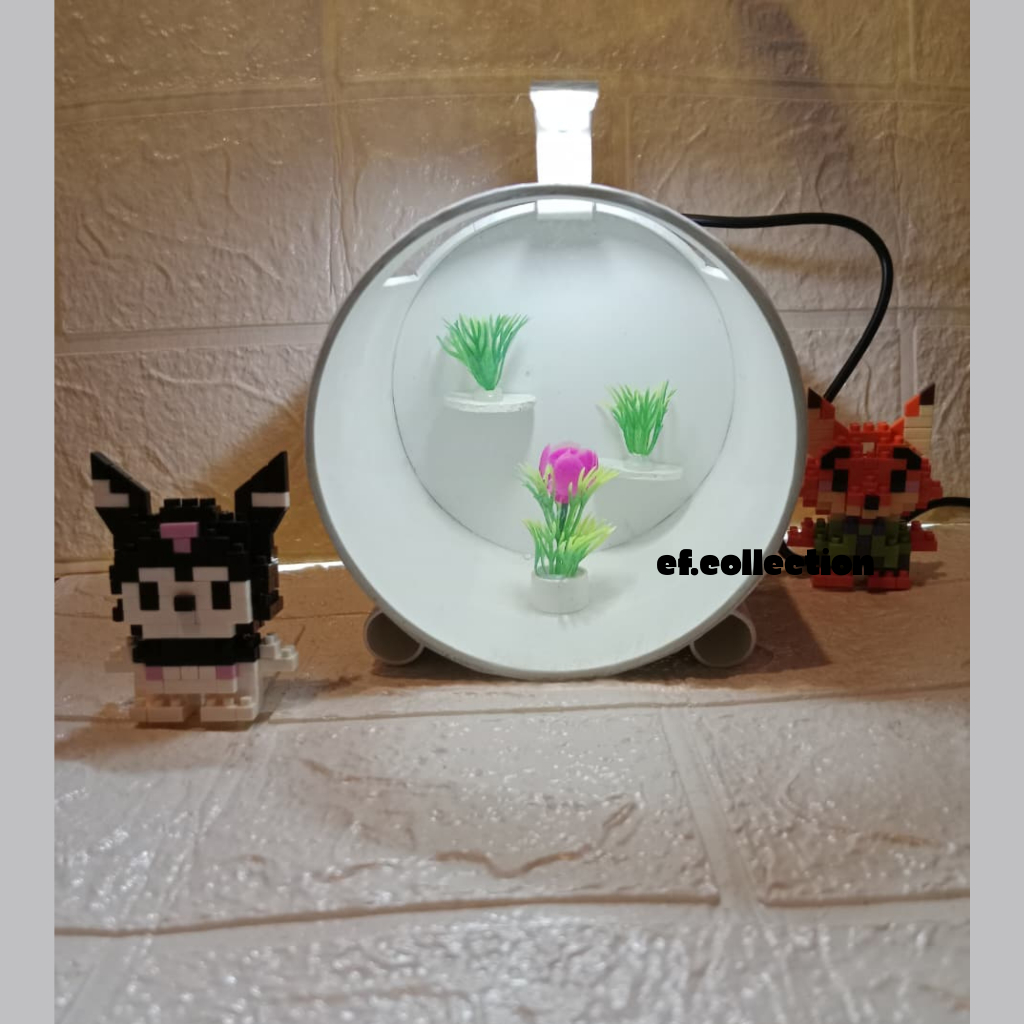 Aquarium Mini Ikan cupang Akuarium Ikan hias Bulat Dengan Lampu Dan Hiasan