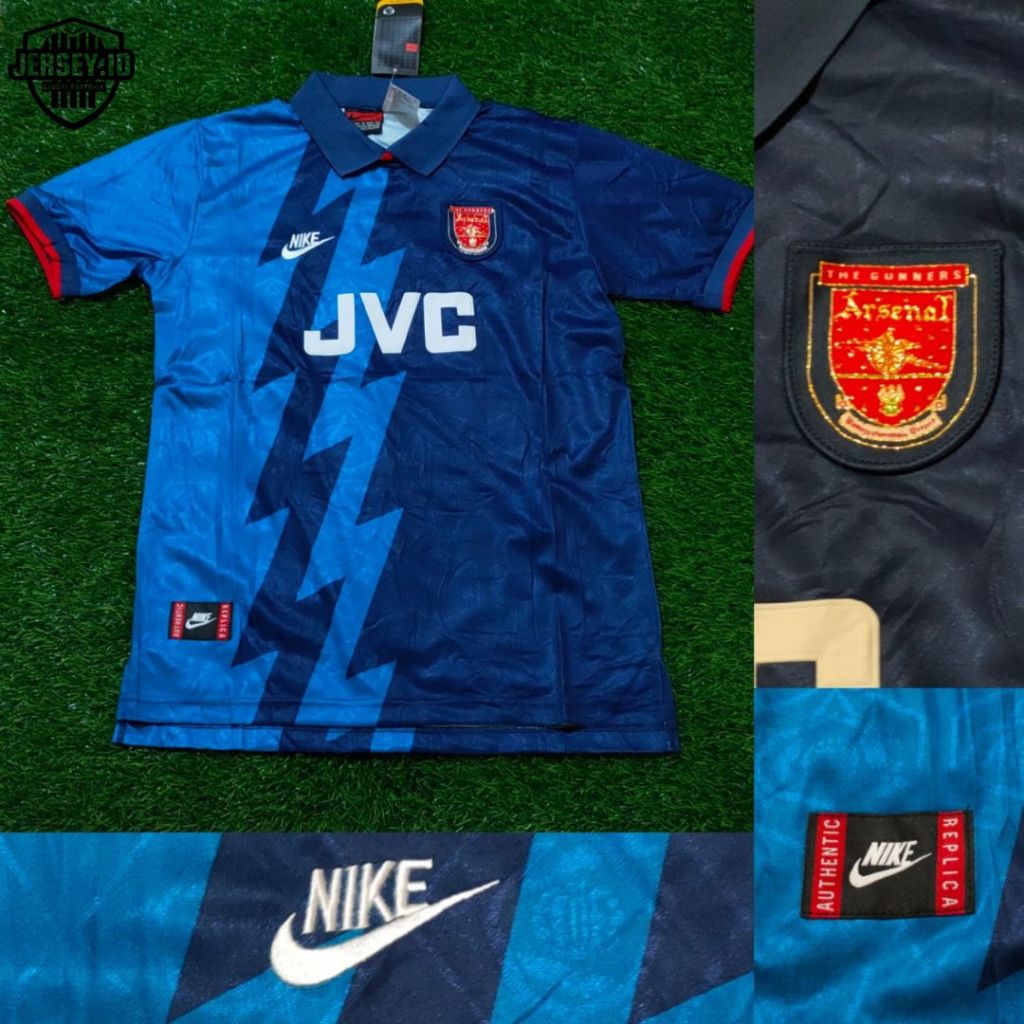 Jersey Retro Arsenal Away 1993-1994  Grade Ori Biru Dongker S-XXL