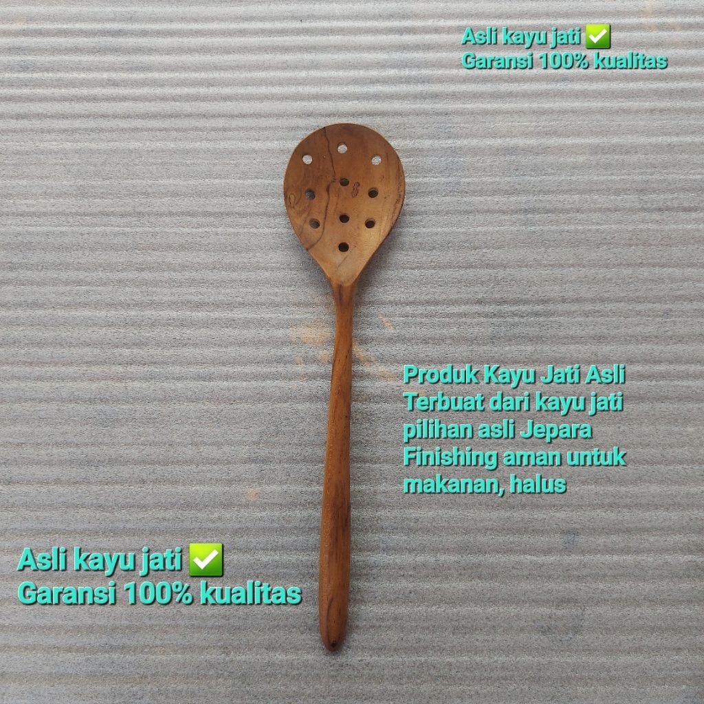 Sepatula Sendok Saring Kayu jati