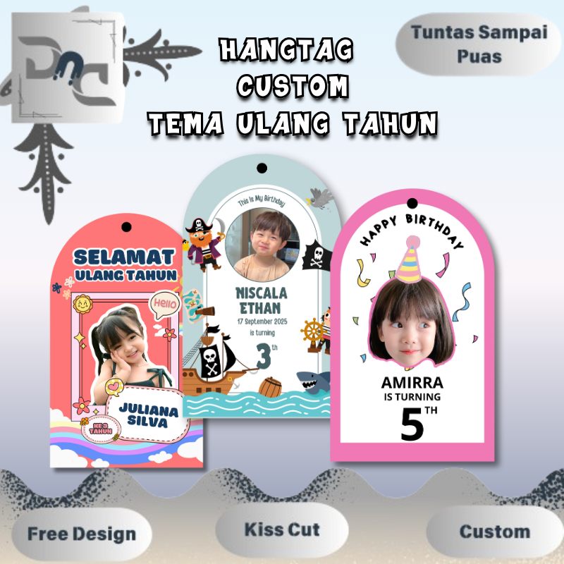 

Hang Tag Ulang Tahun Anak Custom Bentuk Hangtag Hampers Birthday Ultah Label Gantungan Godie Bag