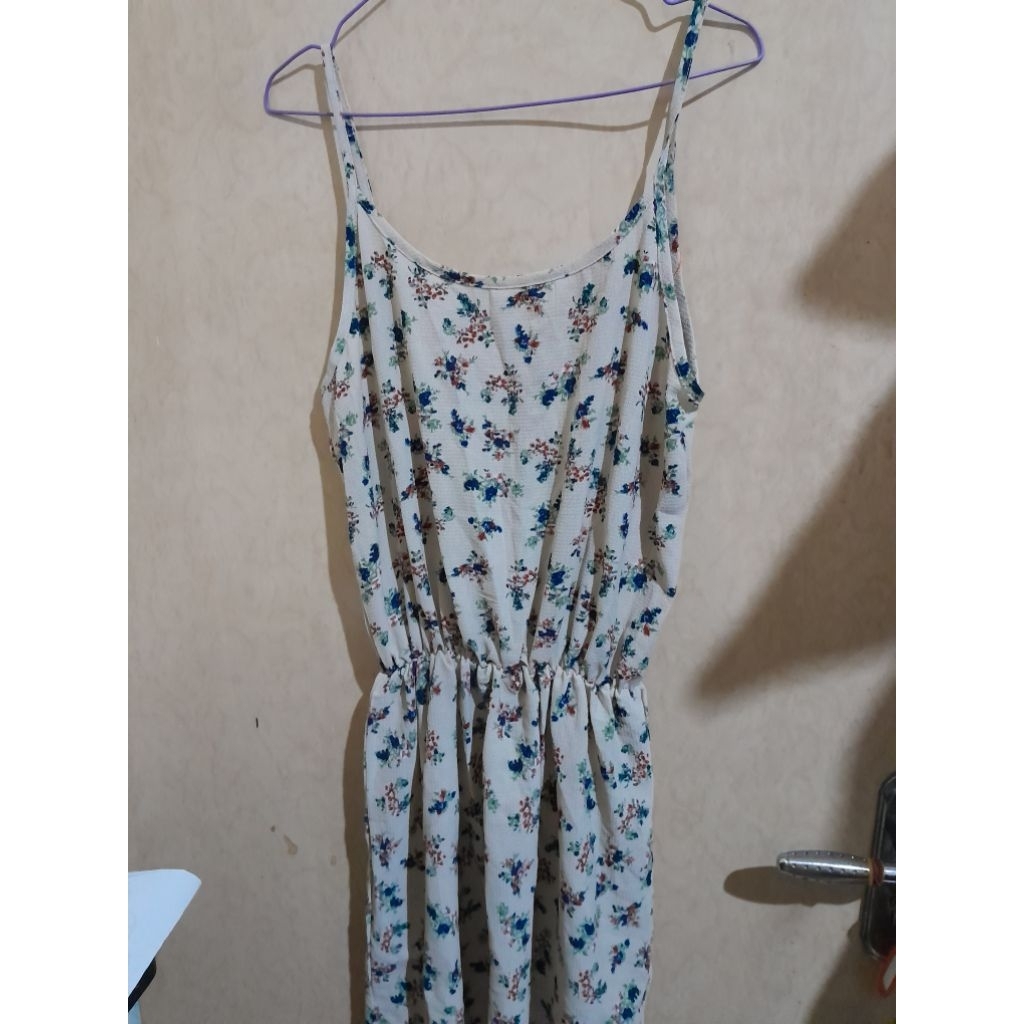 dress overall ol tali satu bunga vintage