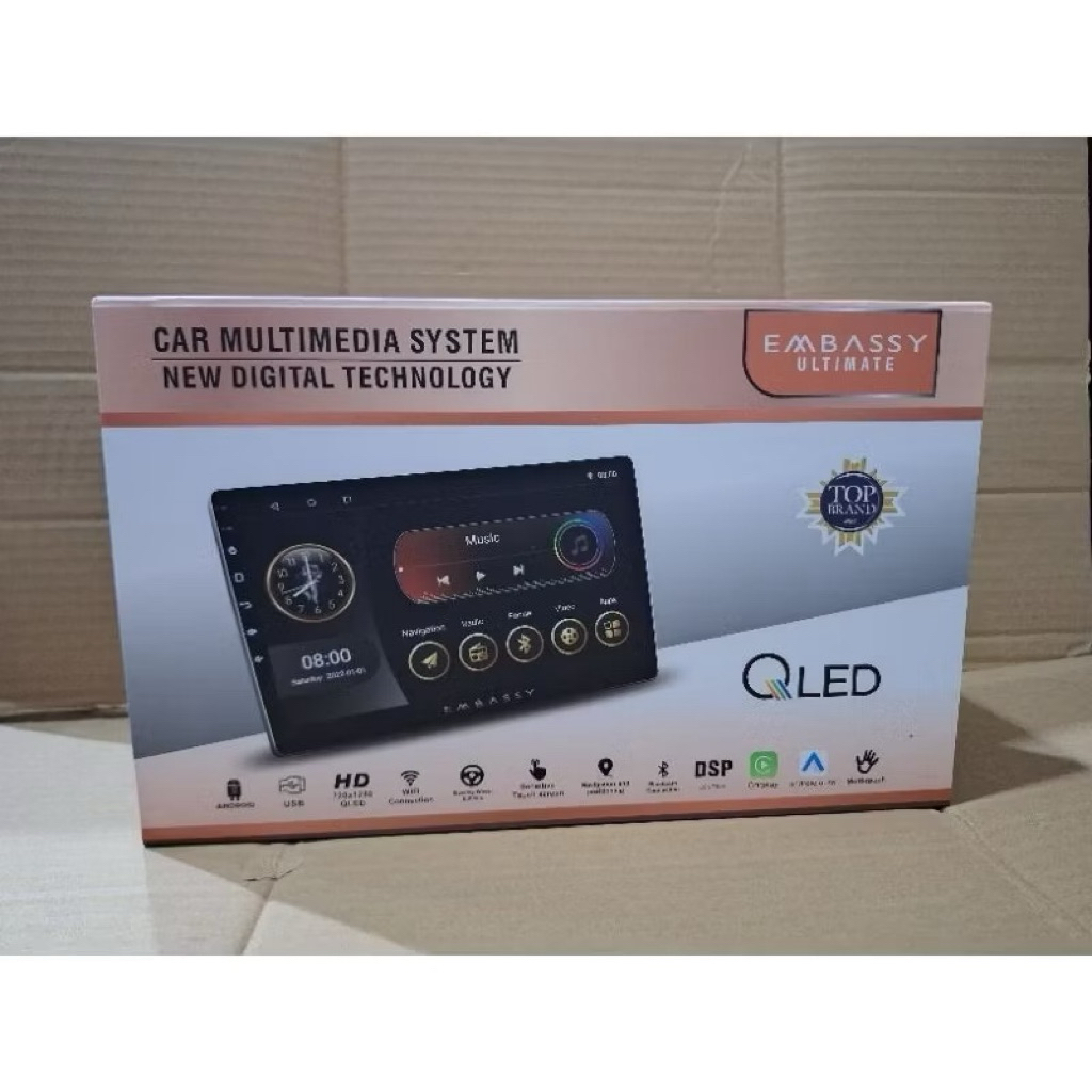Head Unit Android 9 inch Embassy Platinum 2/32GB Qled