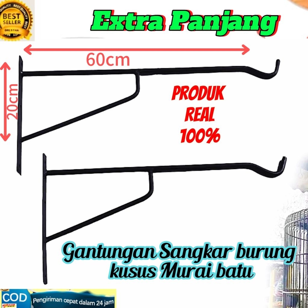 Promo terpanjang Gantungan sangkar burung murai/Gantungan sangkar besar untuk burung aman dari hewan
