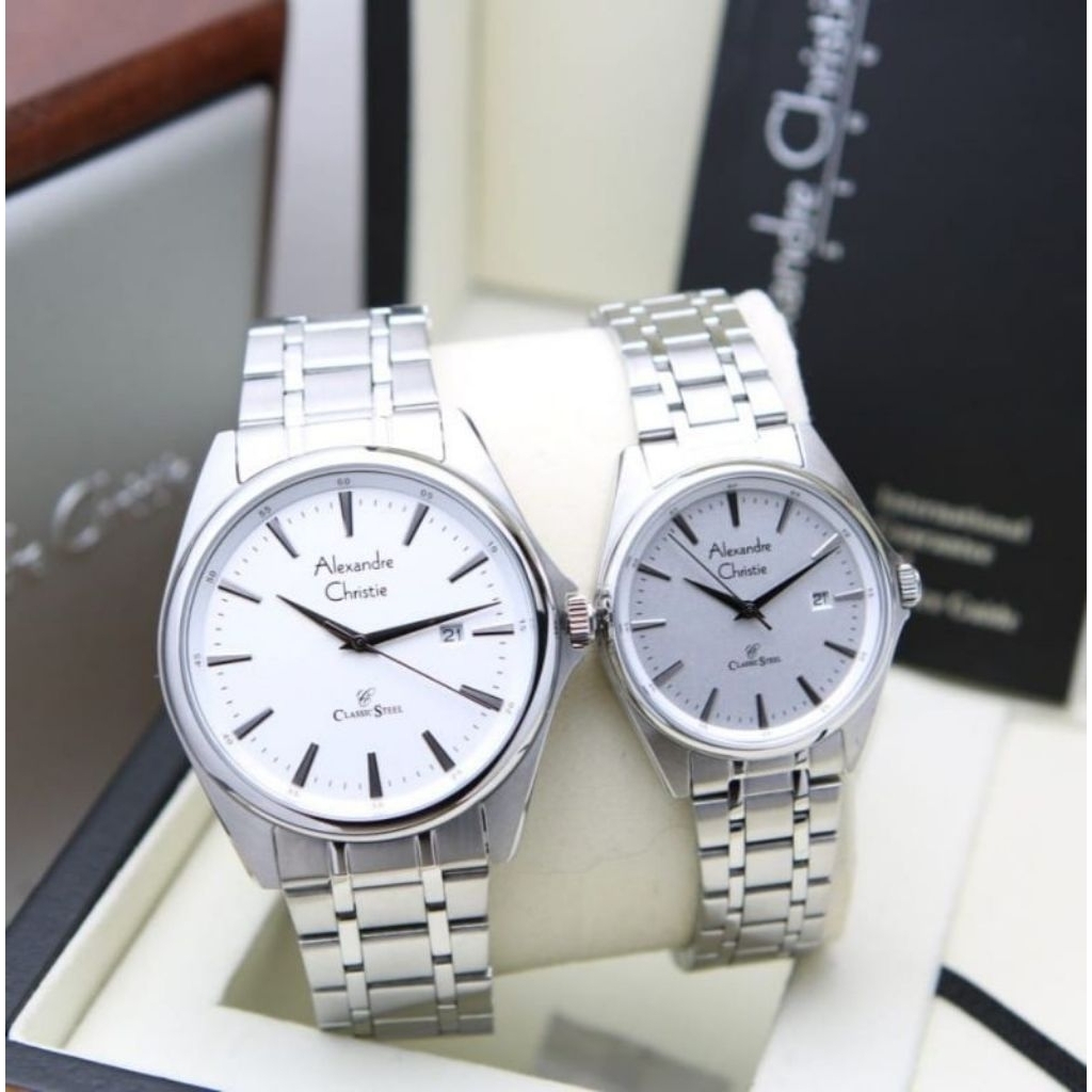 Jam tangan couple Alexandre Christie Ac 8661/ Ac8661 Rantai Original
