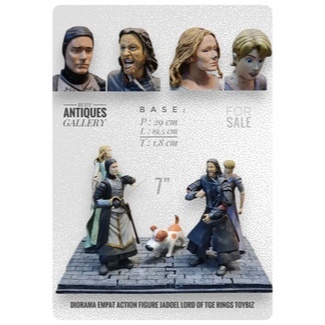 Diorama Empat Set Figur Lord Of The Rings ToyBiz Dengan Base Keren