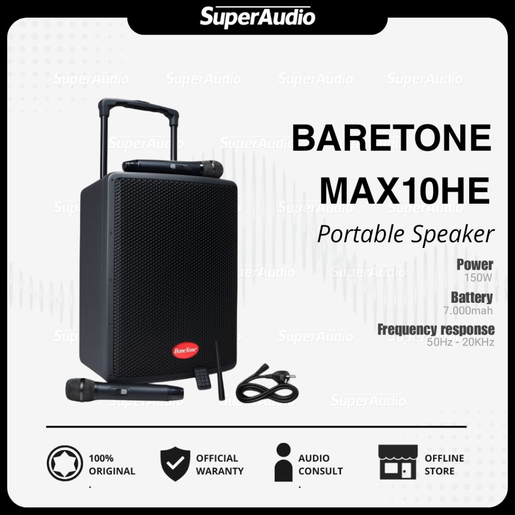 Baretone MAX10HE Speaker Portable 10 Inch