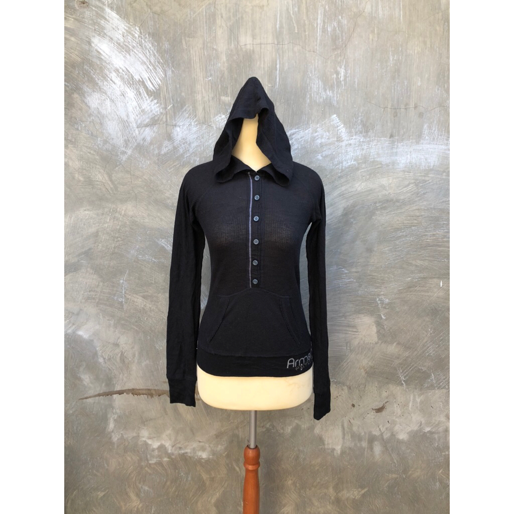 Y2K Armani Exchange Longsleeve Hoodie Avant Garde Style