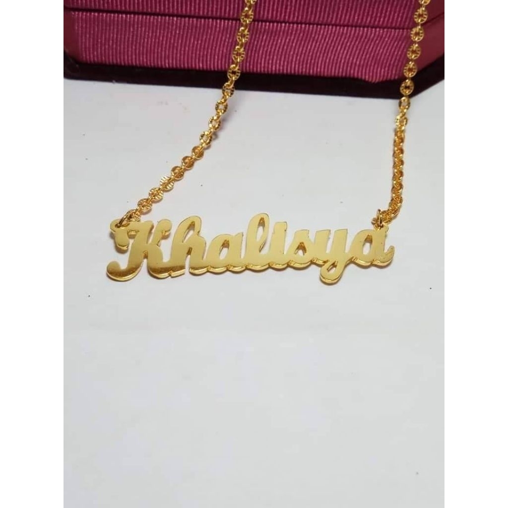 Kalung nama lapis emas24k kalung liontin nama lapis emas24k
