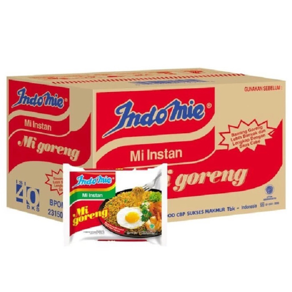

Indomie Mie Goreng Instant 1 Dus/Karton isi 40 Pcs