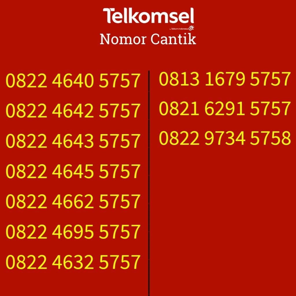 Kartu Perdana Nomor Cantik Telkomsel  Simpati 5757  5758 5857 5859