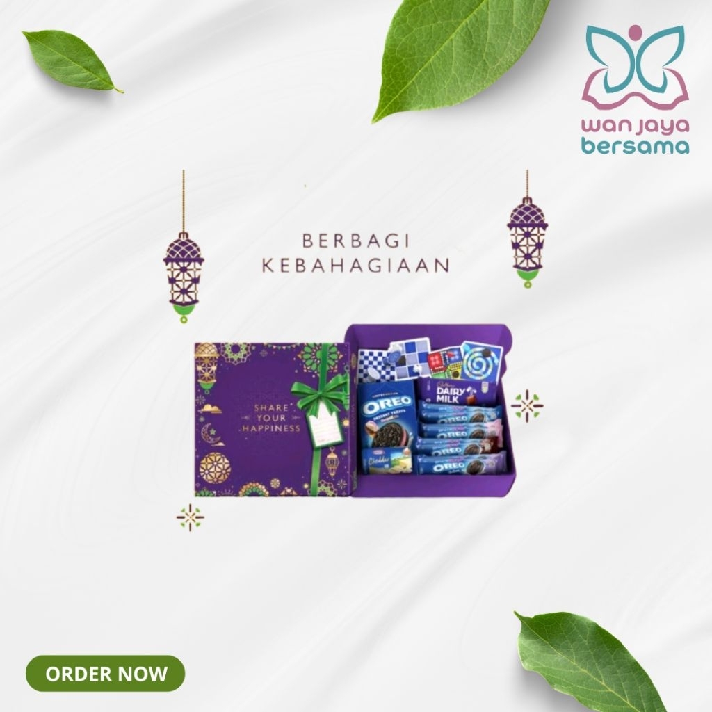 PAKET HAMPERS SNACK RAMADHAN GIFT BOX BERBAGI CAMILAN KELUARGA OREO KRAFT DAN CADBURY - FREE BOARD G