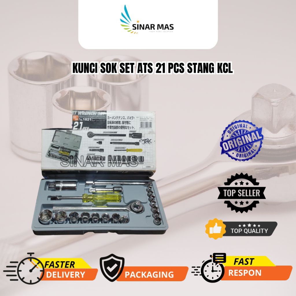 KUNCI SOK SET ATS 21 PCS STANG KCL