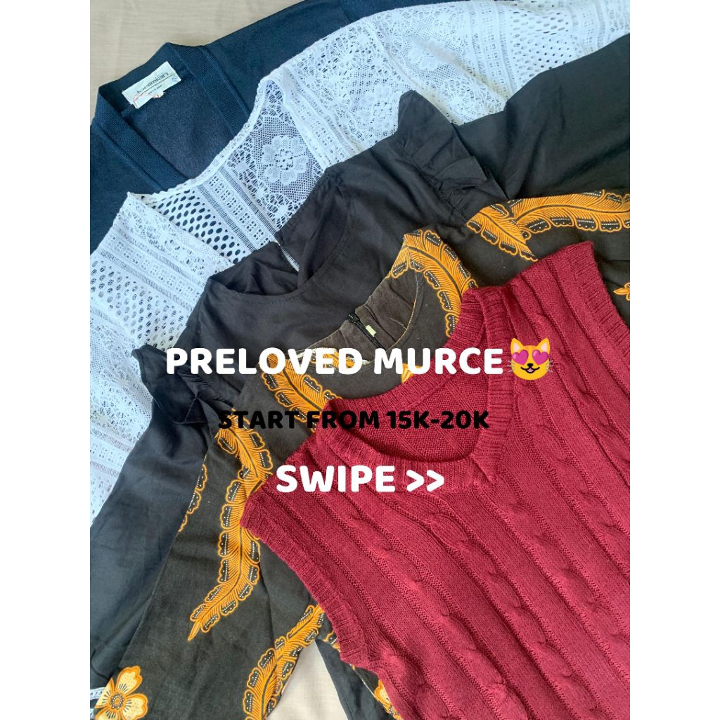 PRELOVED BAJU WANITA/CARDIGAN/VEST RAJUT/OUTER BROKAT/ATASAN BATIK/BLOUSE by jstcllct.id/nataras col