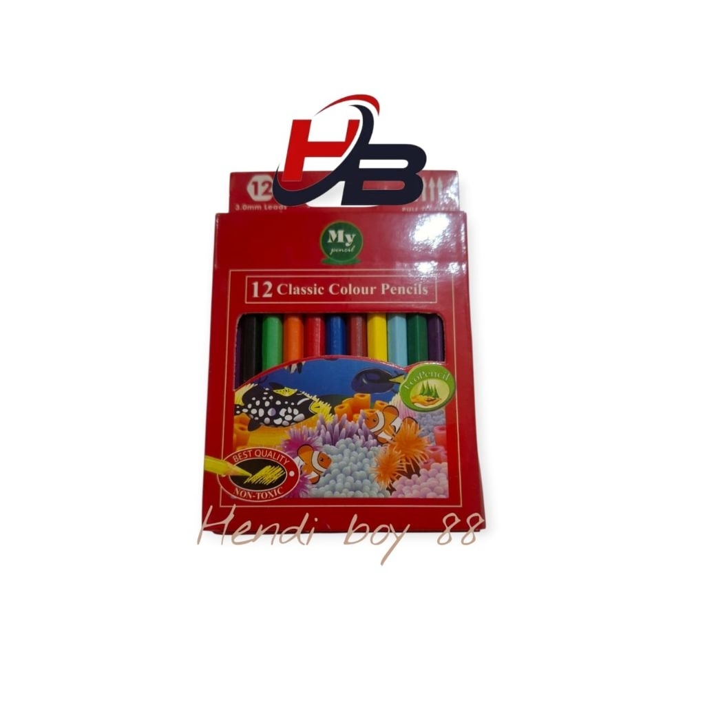 

Pensil warna kayu pendek 12 warna