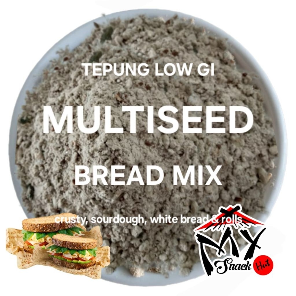 

TEPUNG MULTISEED 1KG PREMIX LOW GI HEALTHY FLOUR SEHAT EUROPE EROPA BREAD ROTI MULTI SEED HALAL