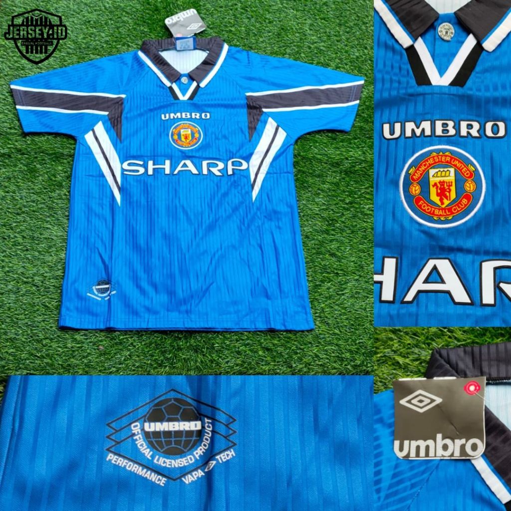Manchester United Retro Away Jersey 1996/1998 AAA Sharp Blue Classic Size