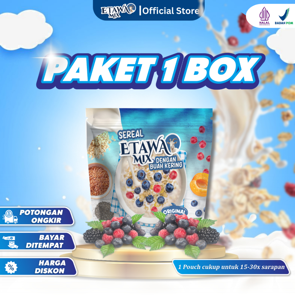 

ETAWAMIX 1 BOX Sereal Pengganti Nasi Sarapan Pagi Berenergi Rendah Kalori
