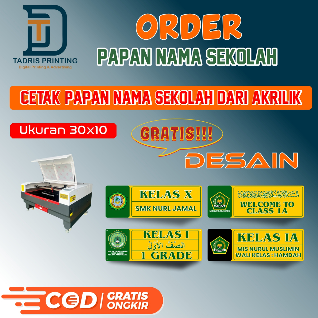 

Papan nama kelas bahan akrilik murah bisa COD