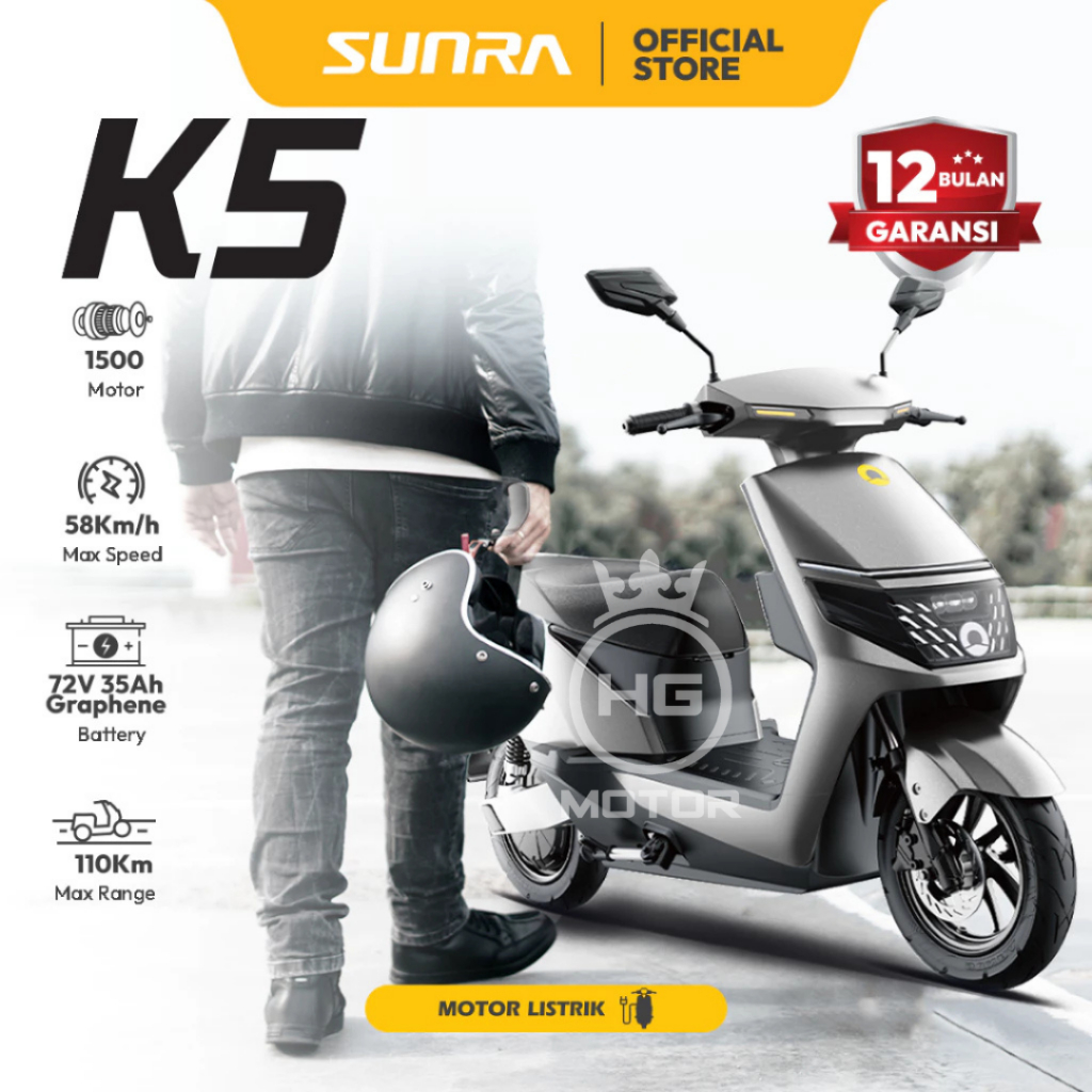 MOTOR LISTRIK SUNRA K5 battery Graphene 1500W