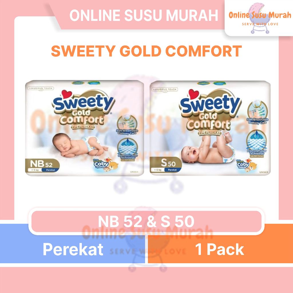 SWEETY GOLD COMFORT TAPE NB52 S50 POPOK BAYI PEREKAT S 50 NB 52 PPKS
