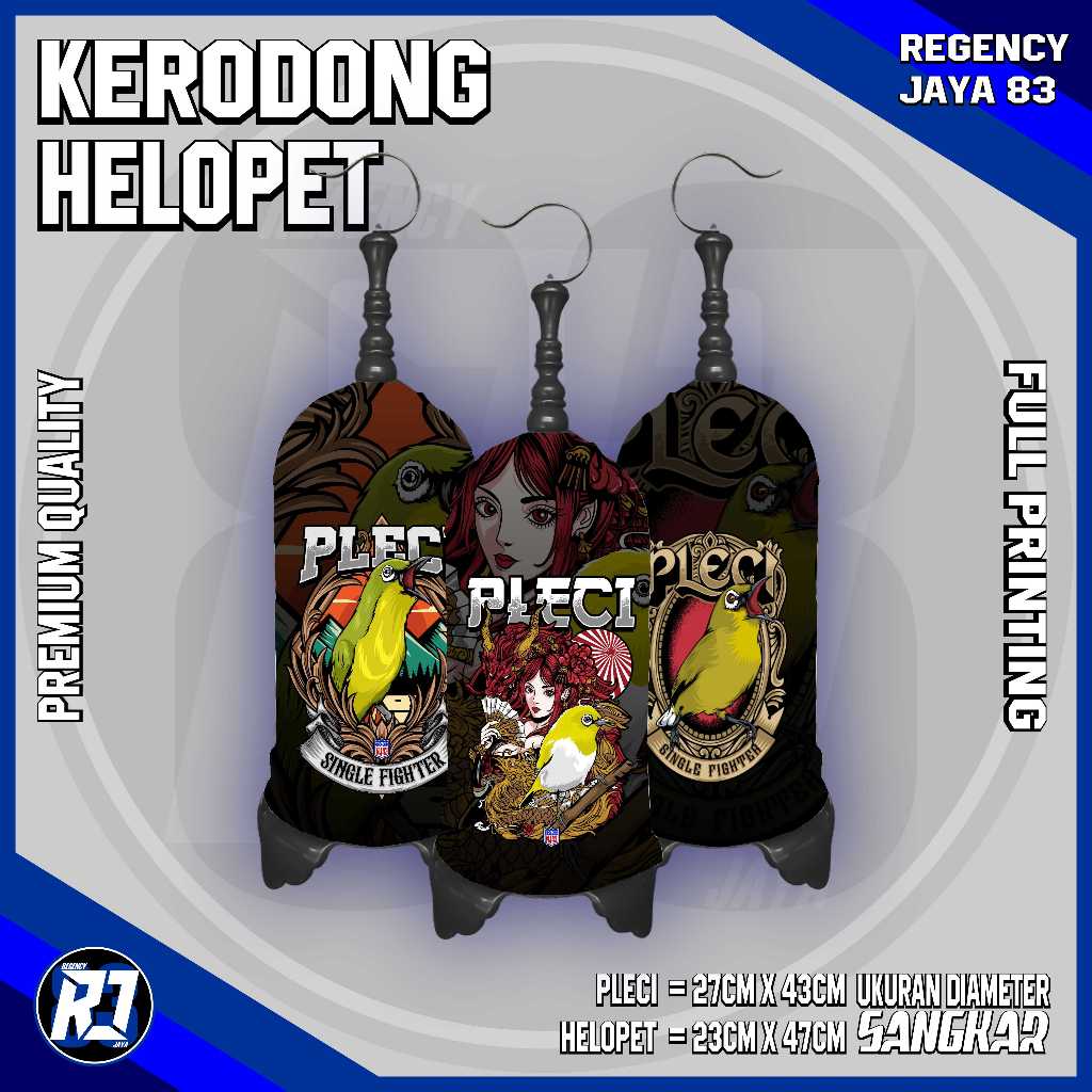 Kerodong Sangkar Helopet Pleci Full Printing - Premium Tebal & Adem Motif Keren & Elegan Anti Nyamuk