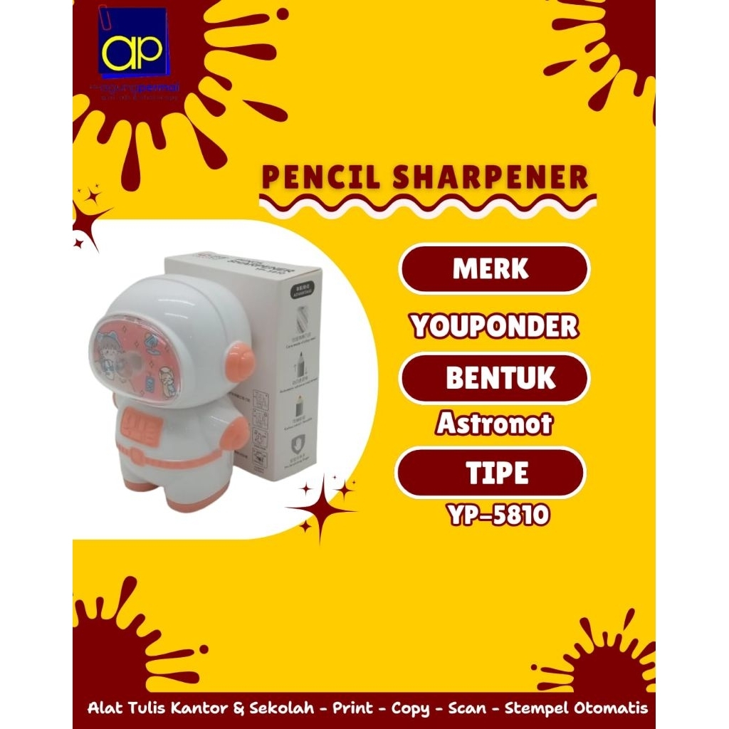 

Serutan ASTRONOT - Rautan Meja Asahan Putar Pensil Sharpener Unik Lucu