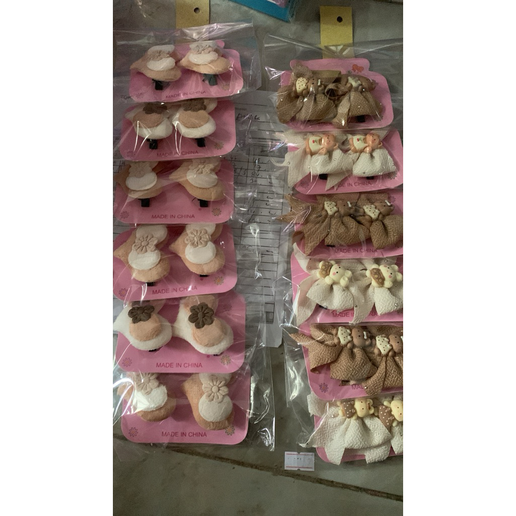 Jepit rambut anak dewasa perempuan coklat pita love