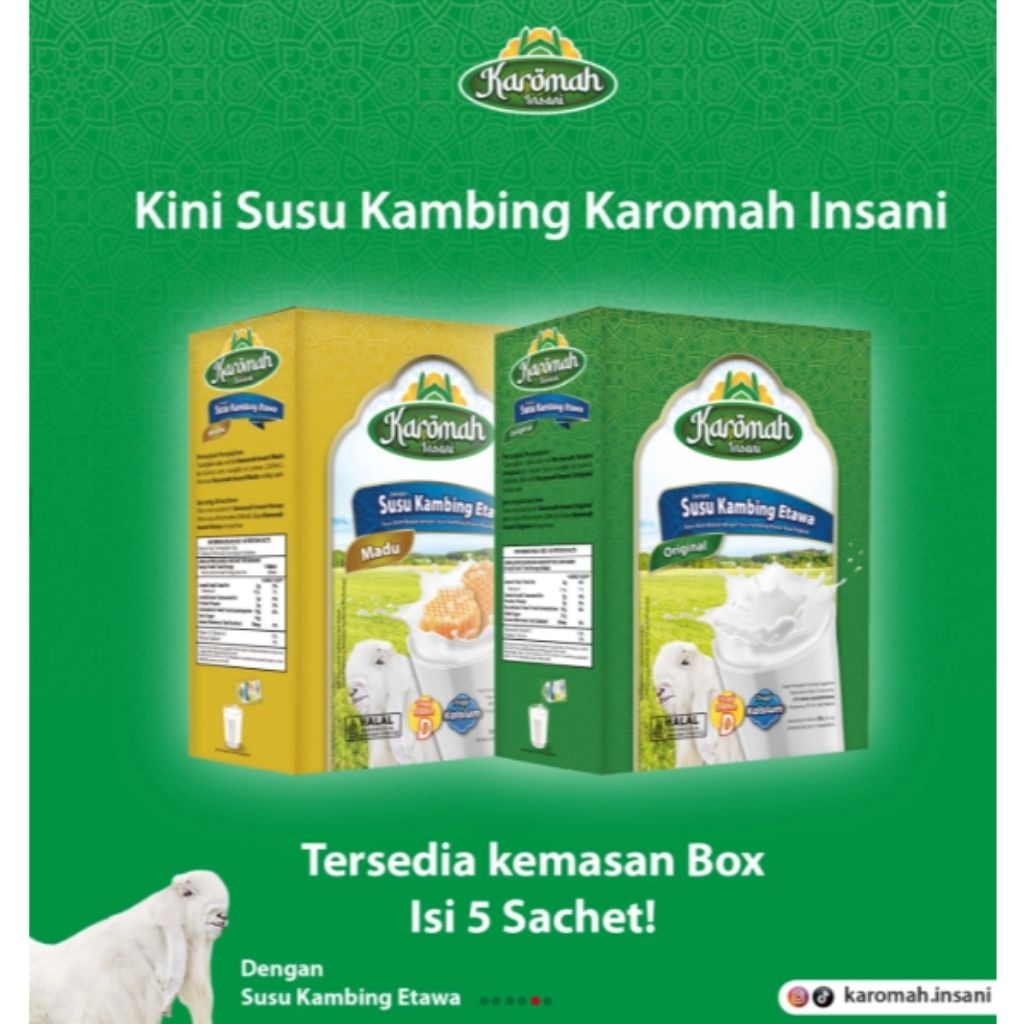 

Karomah Insani Susu kambing etawa isi 10 pcs Halal dan BPOM