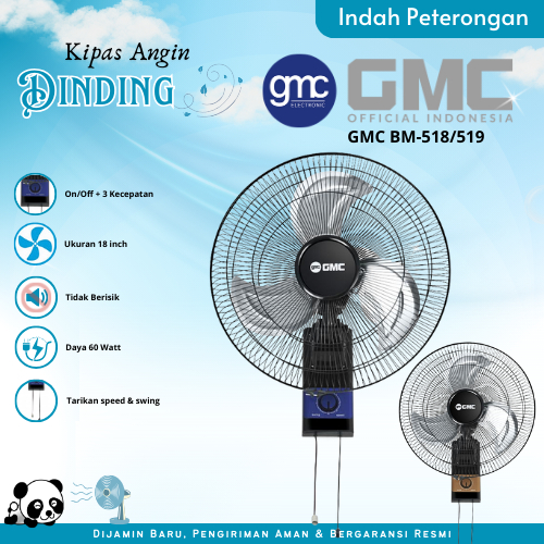 Kipas Angin Dinding Besi GMC 518 Wall Fan 18 inch/Kipas angin dinding GMC/Kipas Murah