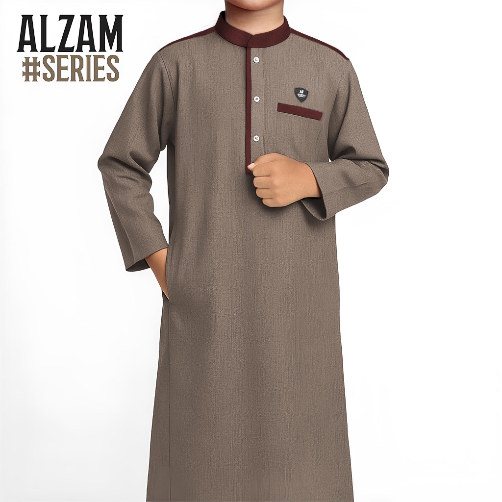 Jubah Anak Gamis Anak & Remaja Laki-laki Premium ALZAM Bahan Kain impor Katun Madinah