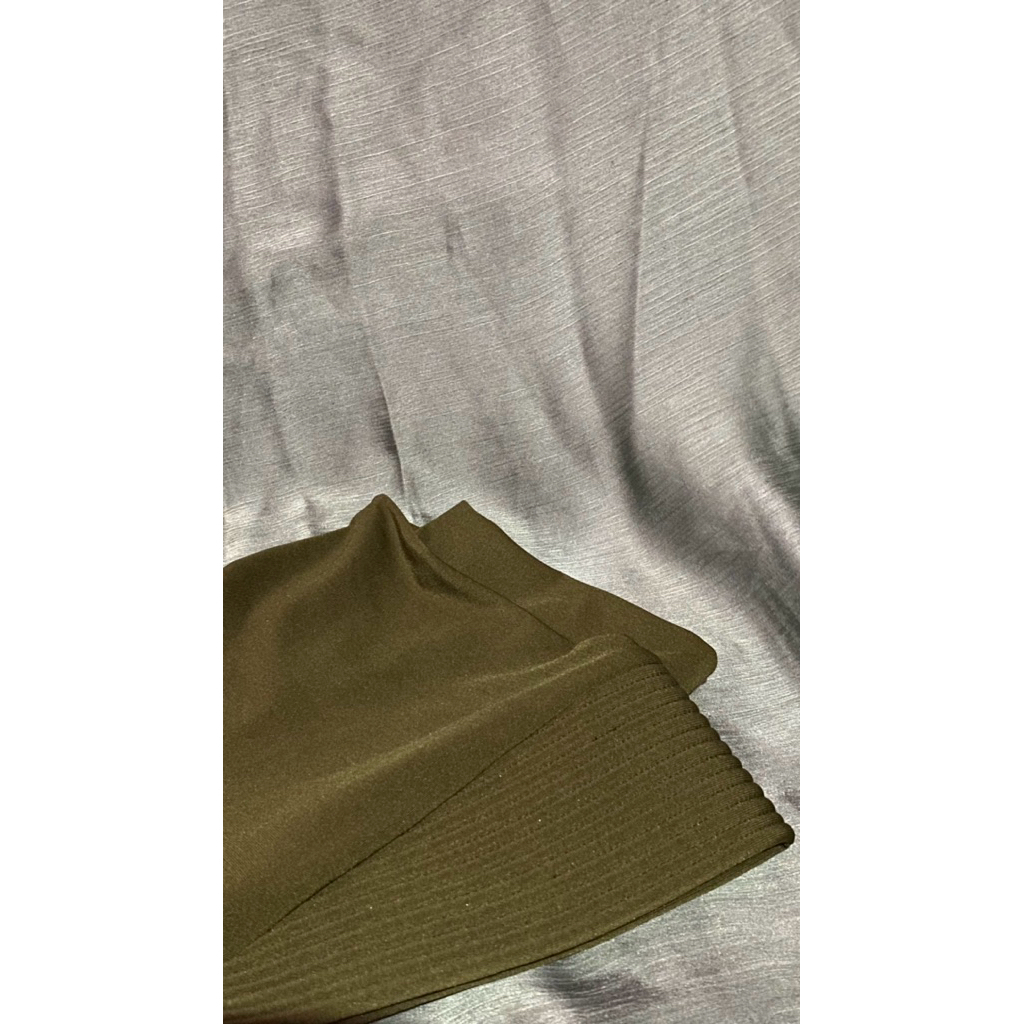 (New) ZAYEENA HIJAB BERGO JERSEY PREMIUM WARNA ARMY UK L