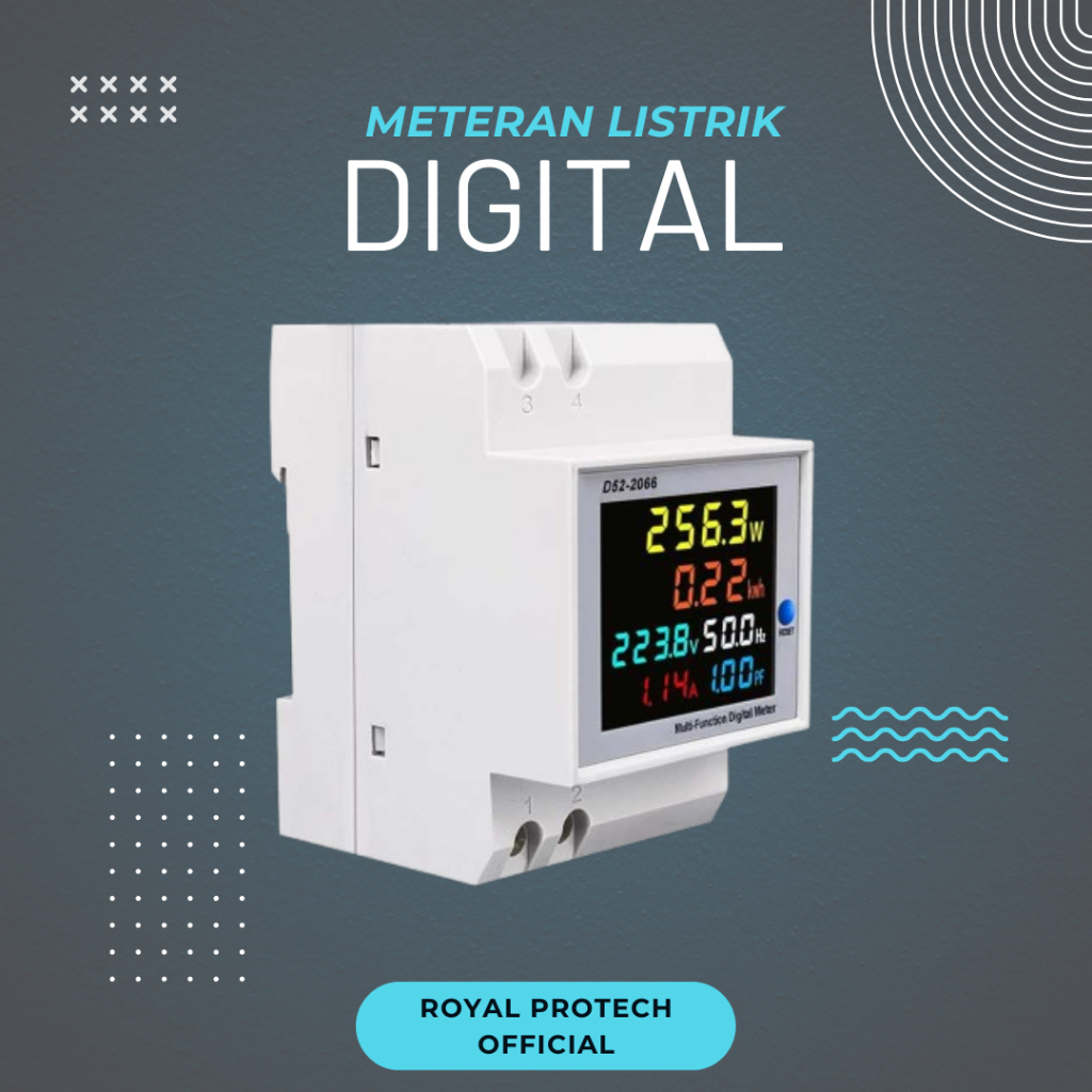 Taffware Meteran Listrik Digital LCD Din Rail || Taffware Meteran Digital Din Rail Akurat Tahan Api